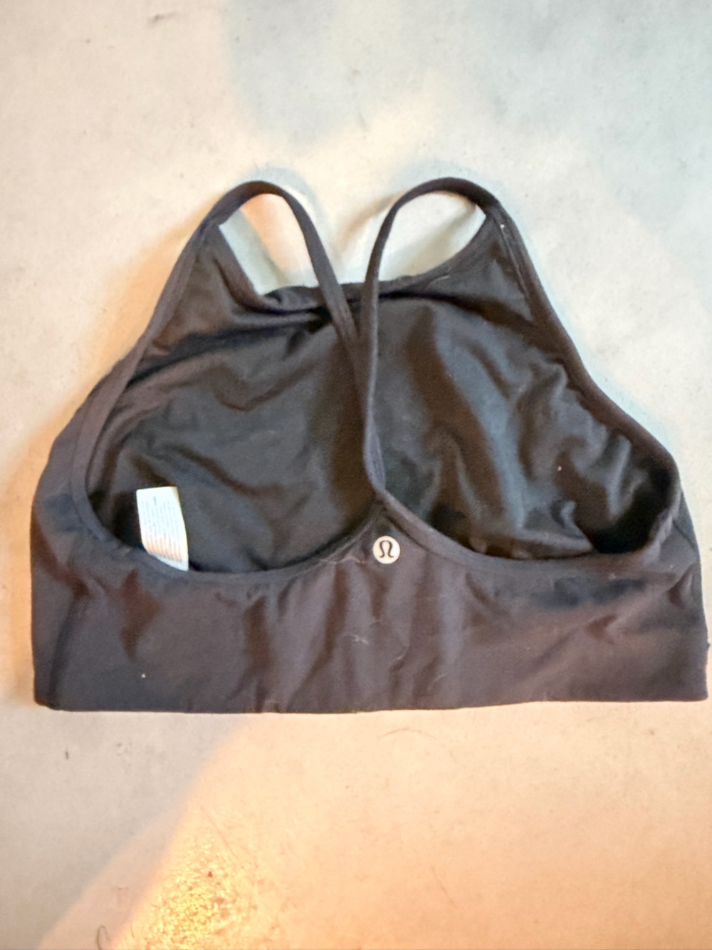 Lululemon High Neck Racerback Sports Bra Black Size 10 - Low Impact Yoga - Picture 2 of 4